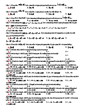 Kiểm tra 1 tiết Hình 11 - Chương 1, 2